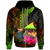 Tokelau Polynesian Custom Zip up Hoodie Hibiscus and Banana Leaves - Polynesian Pride