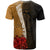 Nauru Polynesian Custom T Shirt Coat Of Arms With Hibiscus Gold - Polynesian Pride