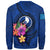 Yap Polynesian Sweater - Floral With Seal Blue - Polynesian Pride