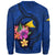 Tokelau Polynesian Custom Personalised Sweater - Floral With Seal Blue - Polynesian Pride