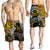 Samoa Custom Personalised Men's Shorts - Samoa Seal Wave Style (Gold) - Polynesian Pride