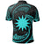 Nauru Polynesian Polo Shirt Neon Blue Tribal Wave - Polynesian Pride