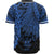 Niue Polynesian Baseball Shirt - Tribal Wave Tattoo Blue - Polynesian Pride