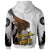 American Samoa Zip up Hoodie Polynesian Eagle Fire White Style - Polynesian Pride