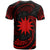 Nauru Polynesian All Over T Shirt Red Tribal Wave - Polynesian Pride