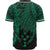 Kosrae Polynesian Custom Personalised Baseball Shirt - Tribal Wave Tattoo Green - Polynesian Pride