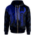 Pohnpei Zip up Hoodie Polynesian Wings (Blue) Unisex Blue - Polynesian Pride