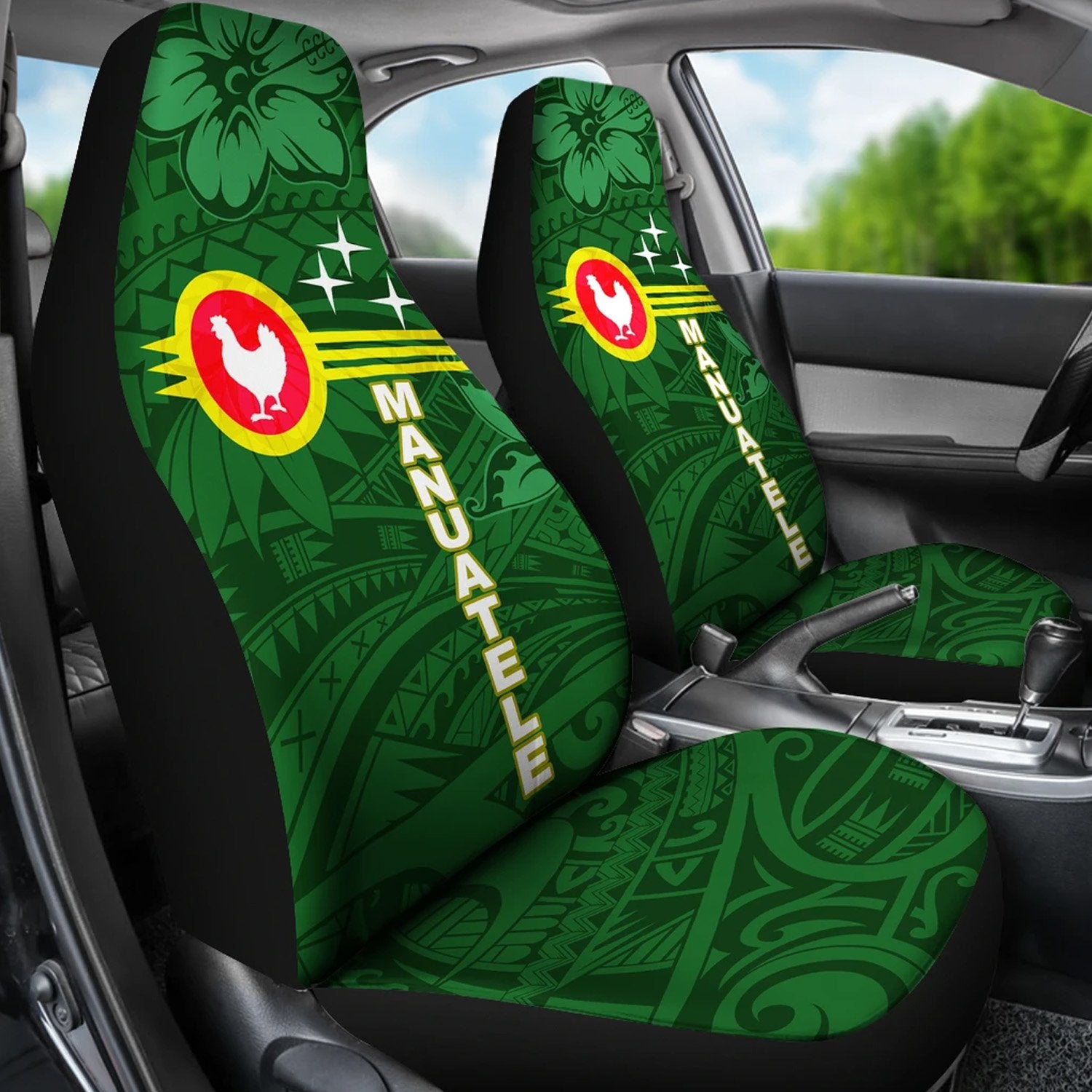 American Samoa Car Seat Cover - Manu'atele Universal Fit Green - Polynesian Pride