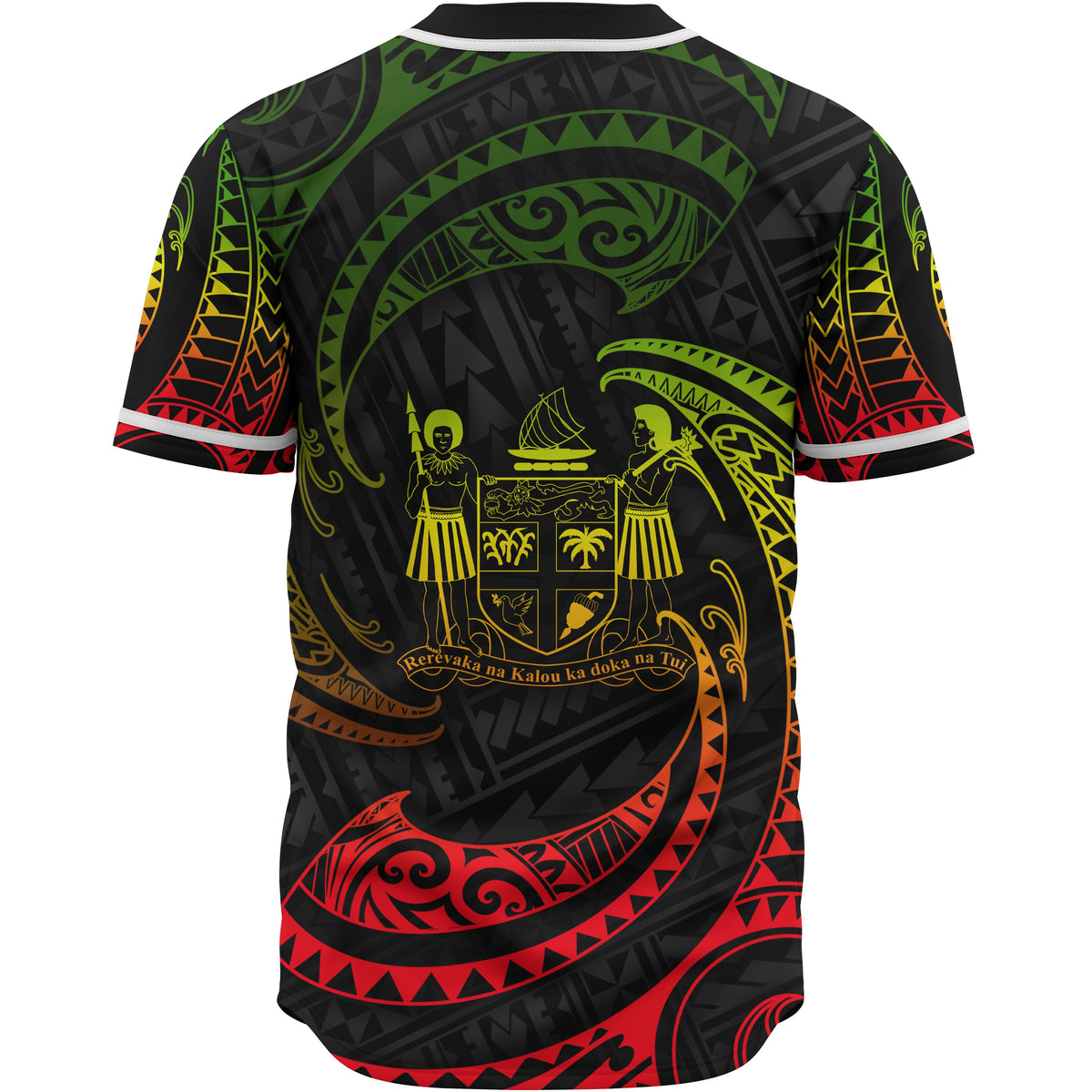 Fiji Polynesian Custom Personalised Baseball Shirt - Reggae Tribal Wave - Polynesian Pride