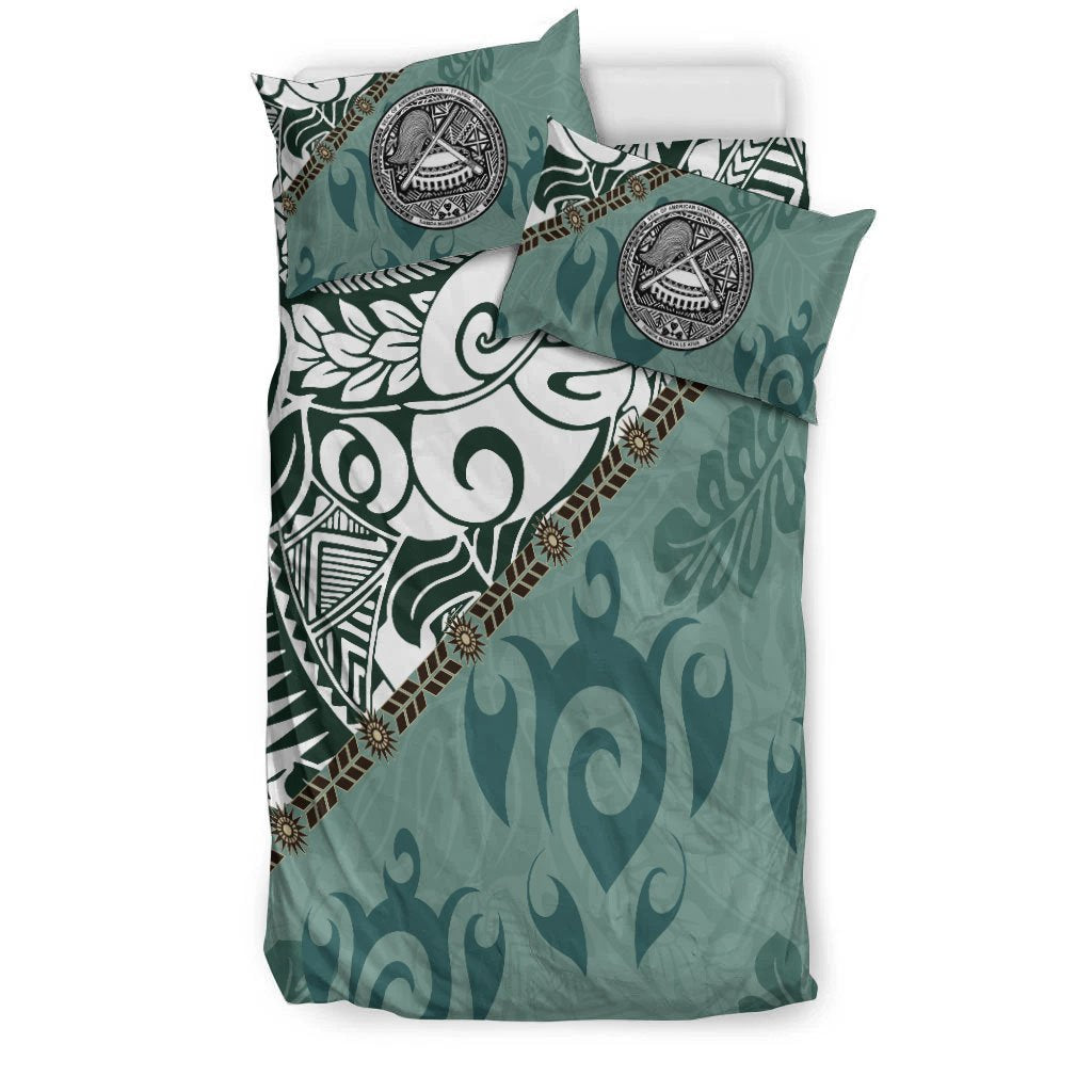 American Samoa Bedding Set - Leaves And Turtles - Polynesian Pride