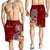 Tonga Custom Personalised Men's Shorts - Turtle Plumeria (RED) - Polynesian Pride