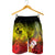 Tonga Custom Personalised Men's Shorts - Humpback Whale with Tropical Flowers (Yellow) - Polynesian Pride