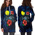 Palau Polynesian Hoodie Dress - Blue Turtle Hibiscus - Polynesian Pride