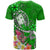 Fiji Custom T Shirt Turtle Plumeria (Green) - Polynesian Pride
