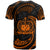 Samoa Polynesian Custom T Shirt Orange Tribal Wave - Polynesian Pride