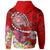 American Samoa Polynesian Zip up Hoodie Turtle Plumeria (Red) - Polynesian Pride