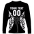 (Custom Personalised) Fiji Rugby Sevens Fijian Tapa Pattern Long Sleeve Shirt - LT12 - Polynesian Pride