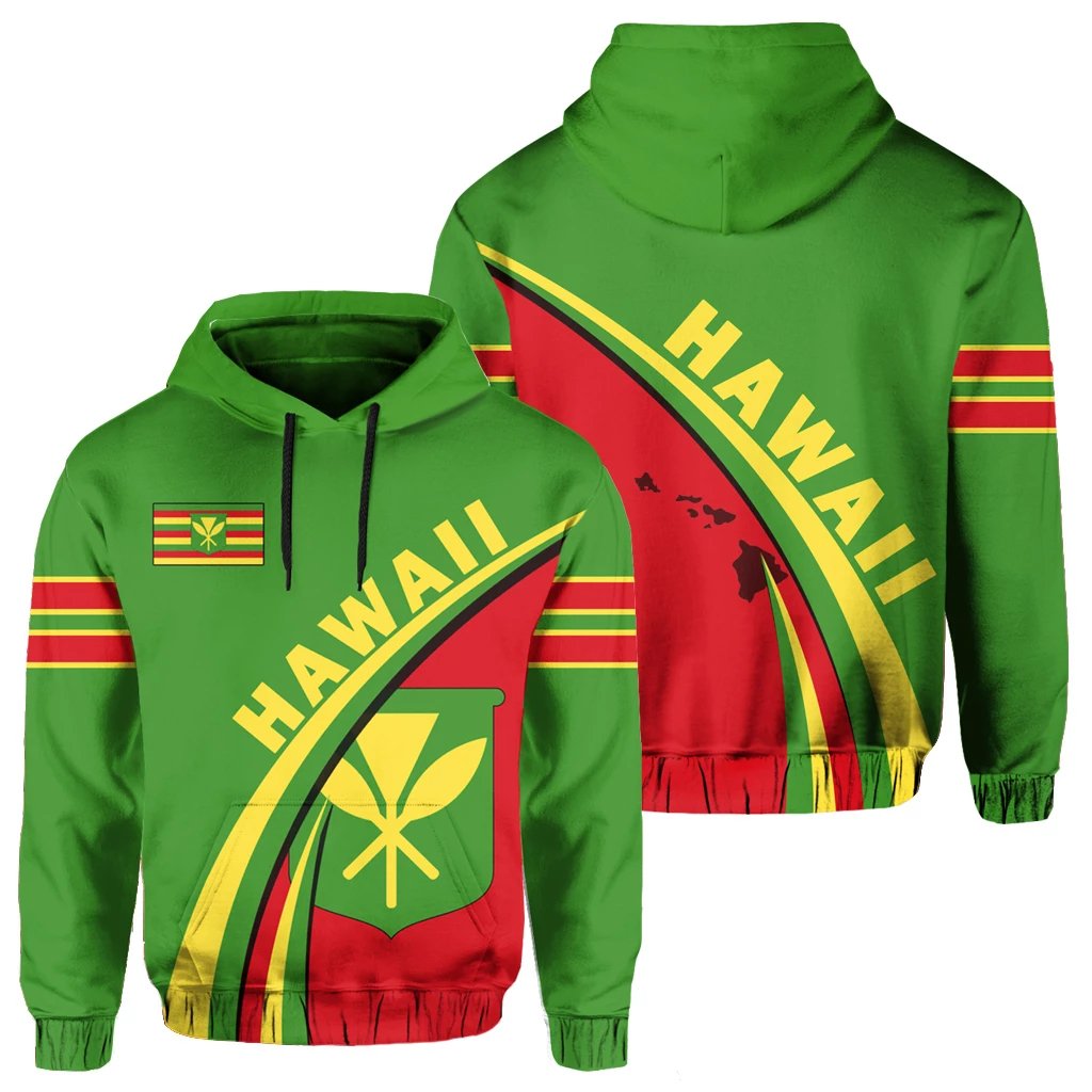 Hawaii Kanaka Maoli Hoodie up Style Unisex Green - Polynesian Pride