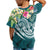 Tonga Polynesian T Shirt Summer Plumeria (Turquoise) - Polynesian Pride