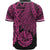 Tahiti Polynesian Custom Personalised Baseball Shirt - Tribal Wave Tattoo Pink - Polynesian Pride