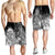 Tahiti Men's Shorts - Humpback Whale with Tropical Flowers (White) - Polynesian Pride