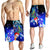 Kosrae Custom Personalised Men's Shorts - Humpback Whale with Tropical Flowers (Blue) - Polynesian Pride