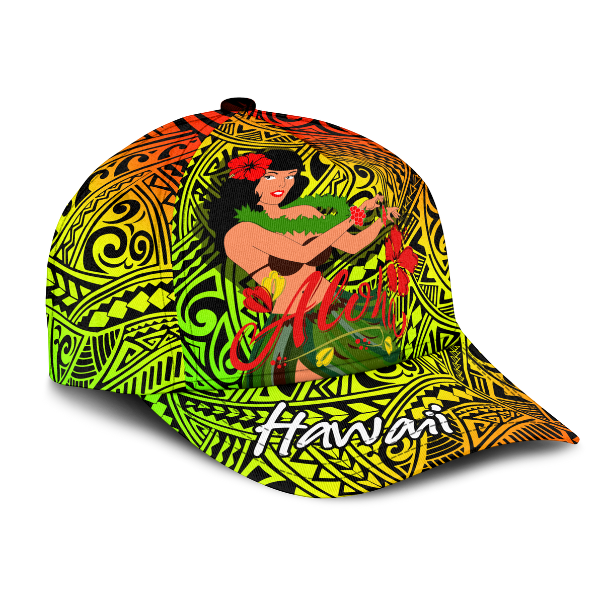 Hawaii Hula Girl Reggae Cap - LT2 - Polynesian Pride
