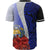 Nauru Polynesian Baseball Shirt - Coat Of Arm With Hibiscus Blue - Polynesian Pride