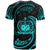 Samoa Polynesian T Shirt Neon Blue Tribal Wave - Polynesian Pride