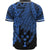 Kosrae Polynesian Baseball Shirt - Tribal Wave Tattoo Blue - Polynesian Pride