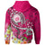 Hawaii Polynesian Zip up Hoodie Hawaii Seal With Turtle Plumeria (Pink) - Polynesian Pride