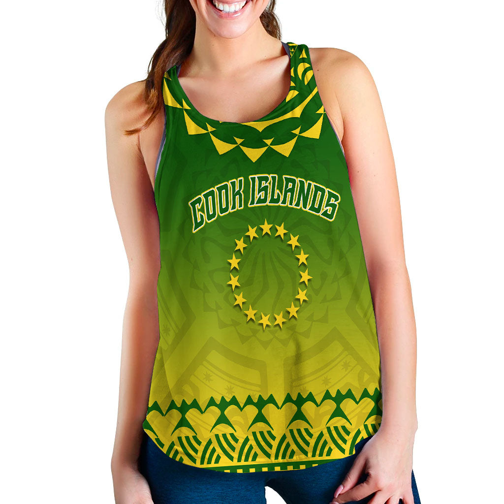 Cook Islands Turtle With Tribal Women Tank Top - LT12 - Polynesian Pride