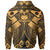 Samoa Polynesian Zip up Hoodie Samoa Gold Seal with Polynesian Tattoo - Polynesian Pride