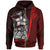 Polynesian Hawaii Zip up Hoodie Kanaka Maoli Red Turtle with Hook Unisex RED - Polynesian Pride