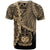 Samoa Polynesian T Shirt Tribal Wave Tattoo Gold - Polynesian Pride