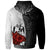 Tonga Polynesian Zip up Hoodie Coat of Arm With Hibiscus White - Polynesian Pride