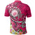 Hawaii Polynesian Polo Shirt Hawaii Seal With Turtle Plumeria (Pink) - Polynesian Pride