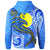 Palau Polynesian Zip up Hoodie Palau Flag with Polynesian Tattoo - Polynesian Pride