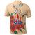 Tahiti Polynesian Polo Shirt Hibiscus Coat of Arm Beige - Polynesian Pride