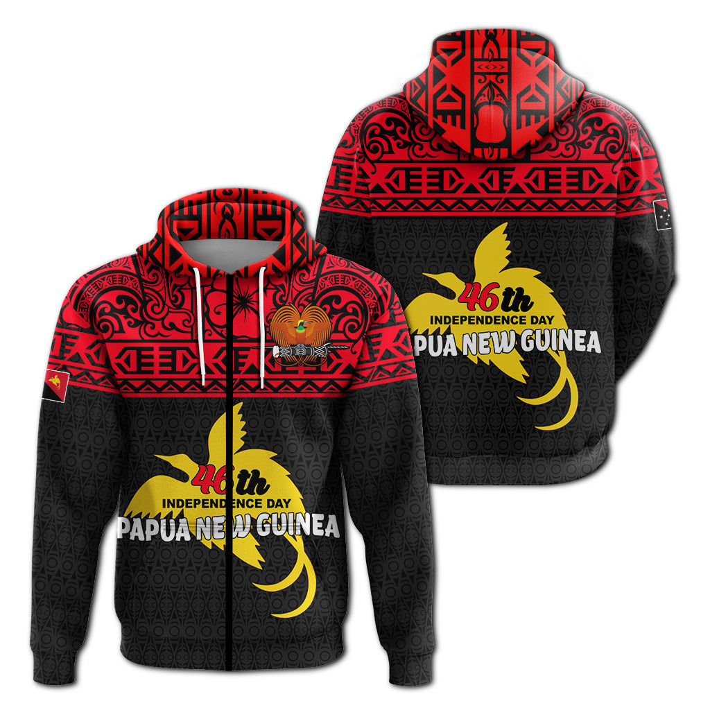 Papua New Guinea Independence Day Zip up Hoodie LT12 Unisex Red - Polynesian Pride