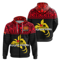 Papua New Guinea Independence Day Zip up Hoodie LT12 Unisex Red - Polynesian Pride