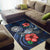 American Samoa Polynesian Area Rug - Blue Turtle Hibiscus - Polynesian Pride