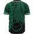 Cook Islands Polynesian Custom Personalised Baseball Shirt - Tribal Wave Tattoo Green - Polynesian Pride