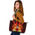 Fiji Large Leather Tote - Tribal Tuna Fish - Polynesian Pride