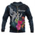 Kosrae Micronesia Zip up Hoodie Tropical Flowers Unisex Blue - Polynesian Pride