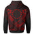 Cook Islands Polynesian Custom Zip up Hoodie Red Seal Camisole Hibiscus Style - Polynesian Pride