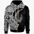 Wallis & Futuna Zip Hoodie Hook Tattoo Black Color Unisex Black - Polynesian Pride