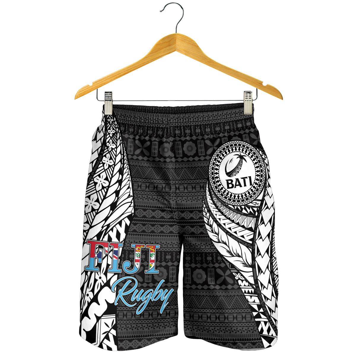 Fiji Rugby Bati Tapa Pattern Men Short - LT2 - Polynesian Pride