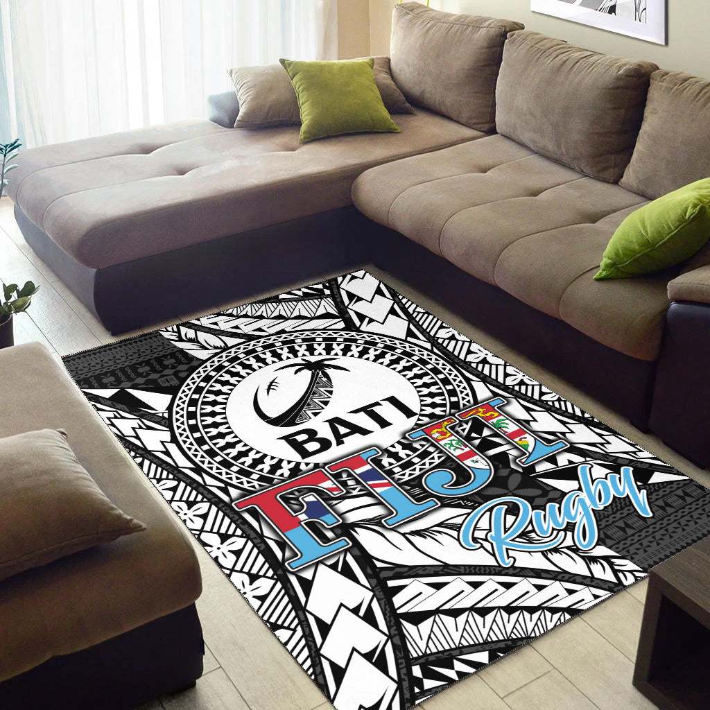 Fiji Rugby Bati Tapa Pattern Area Rug - LT2 - Polynesian Pride