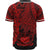 Samoa Polynesian Custom Personalised Baseball Shirt - Tribal Wave Tattoo Red - Polynesian Pride